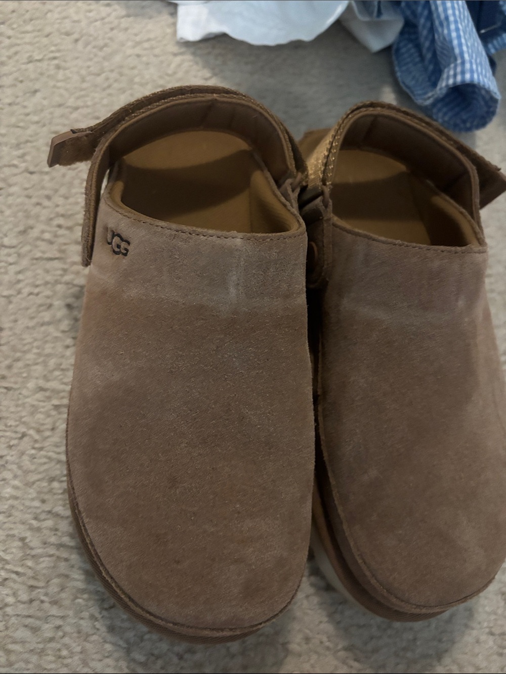 UGG Chestnut Suede Slip-On Clog with Back Strap